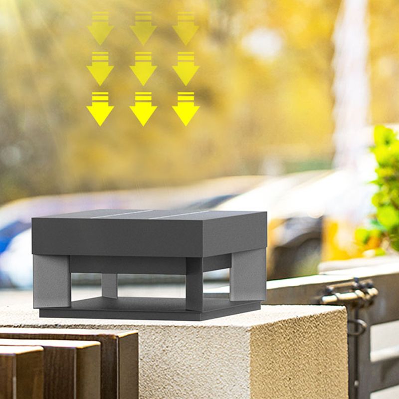 Ray Modern LED Außensokelleuchte Schwarz Garten/Terrasse Solar