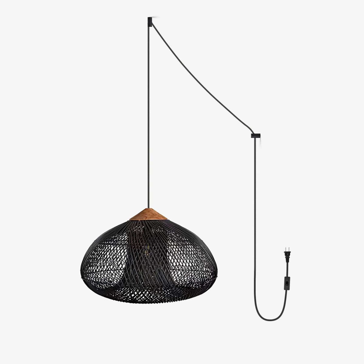 Canirora Pendelleuchte Rattan Swag Geflochten