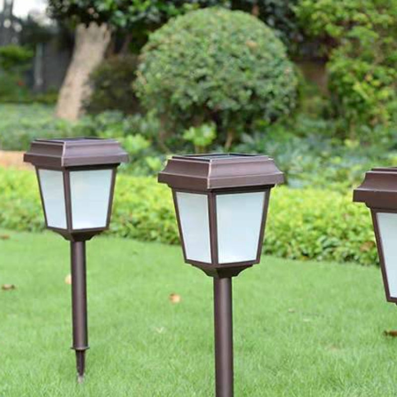 Ray Modern LED Außenleuchte Trapez Solarenergie Schwarz/Kaffee Garten Metall&Glas