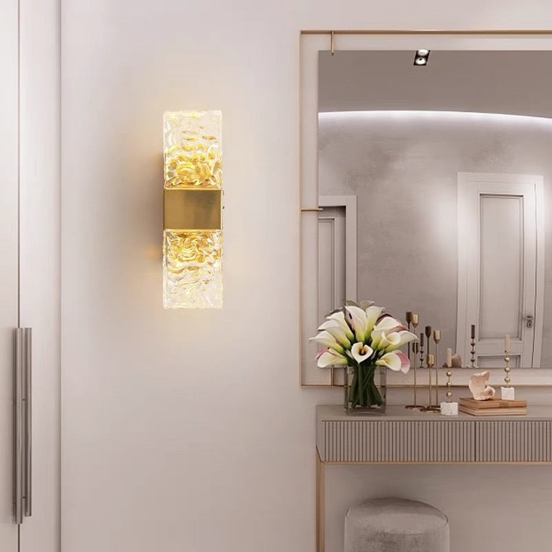 Kristy Moderne Rechteckige Wandleuchte aus Metall, Gold