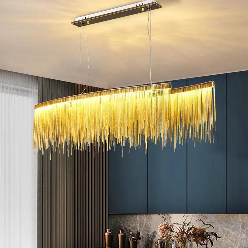 Kristy Modern Quasten Kronleuchter Gold/Chrom LED Metall Esszimmer