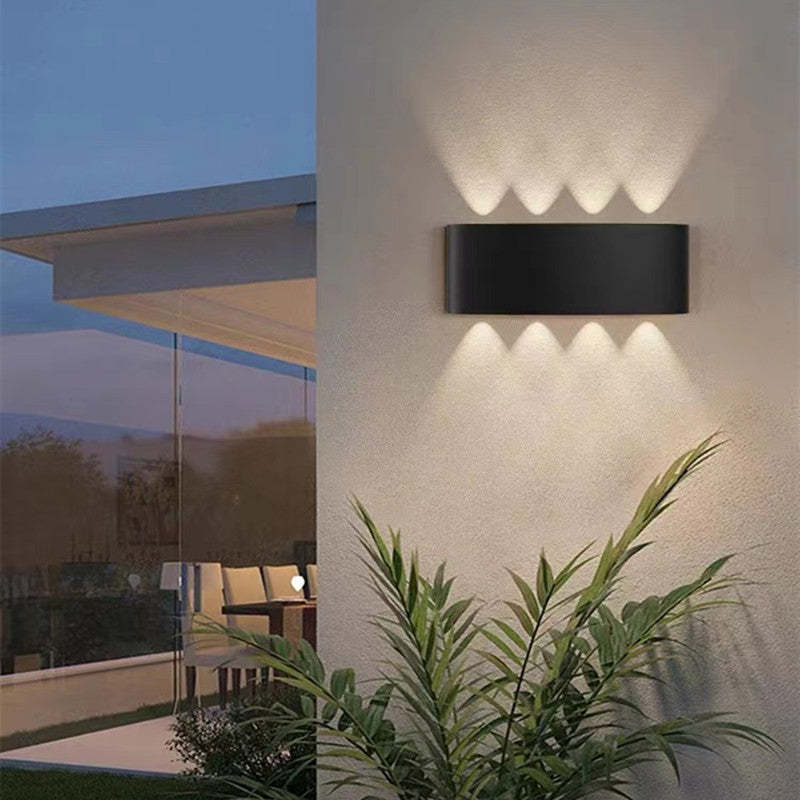 Ray  Außenwandleuchte Modern Rechteck LED  Weiß Metall Terrasse