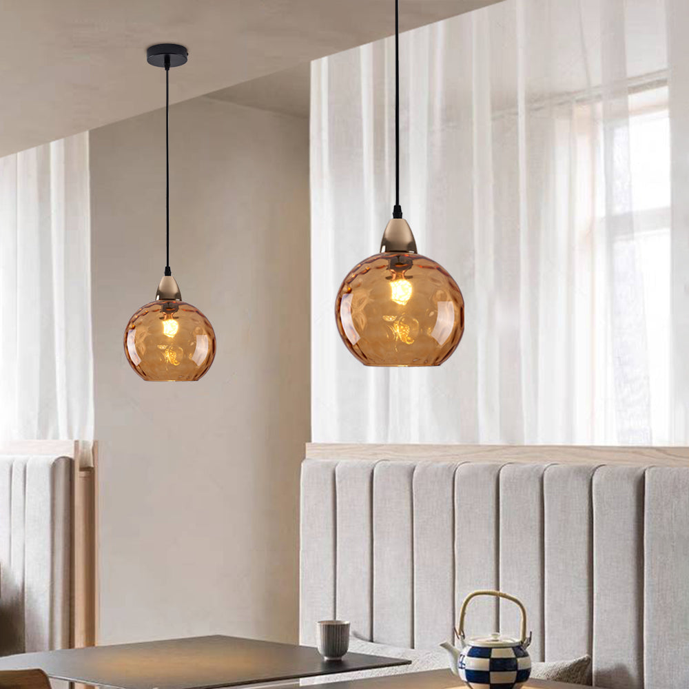 Aria Design LED Bunte Pendelleuchte Glaskugel 1 Flammig Esstisch