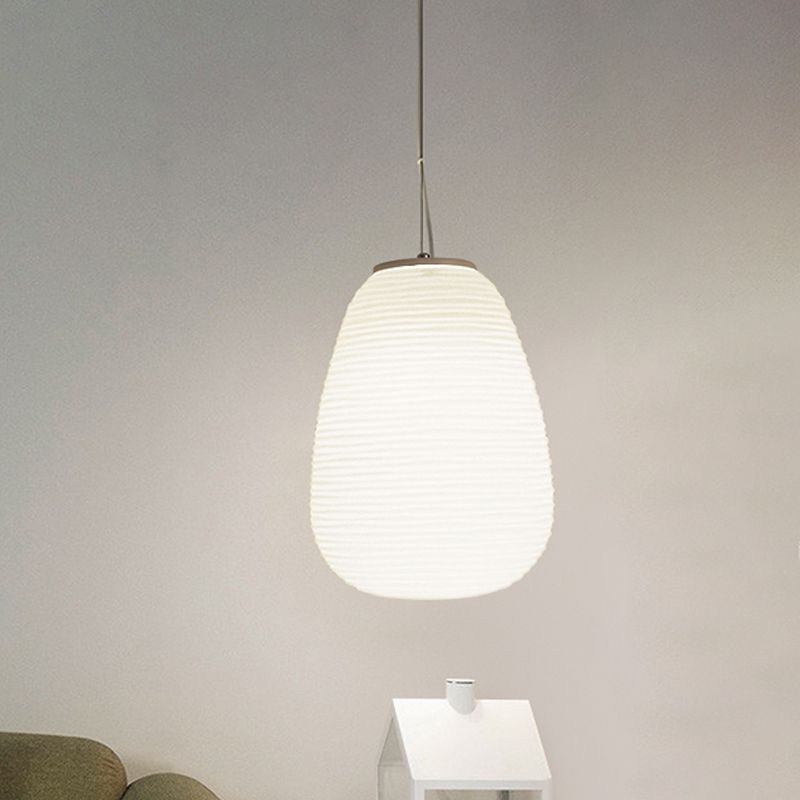 Ritta Designer Einfache LED Pendelleuchte Weiß Schlafzimmer Glas/Metall 3 Größen