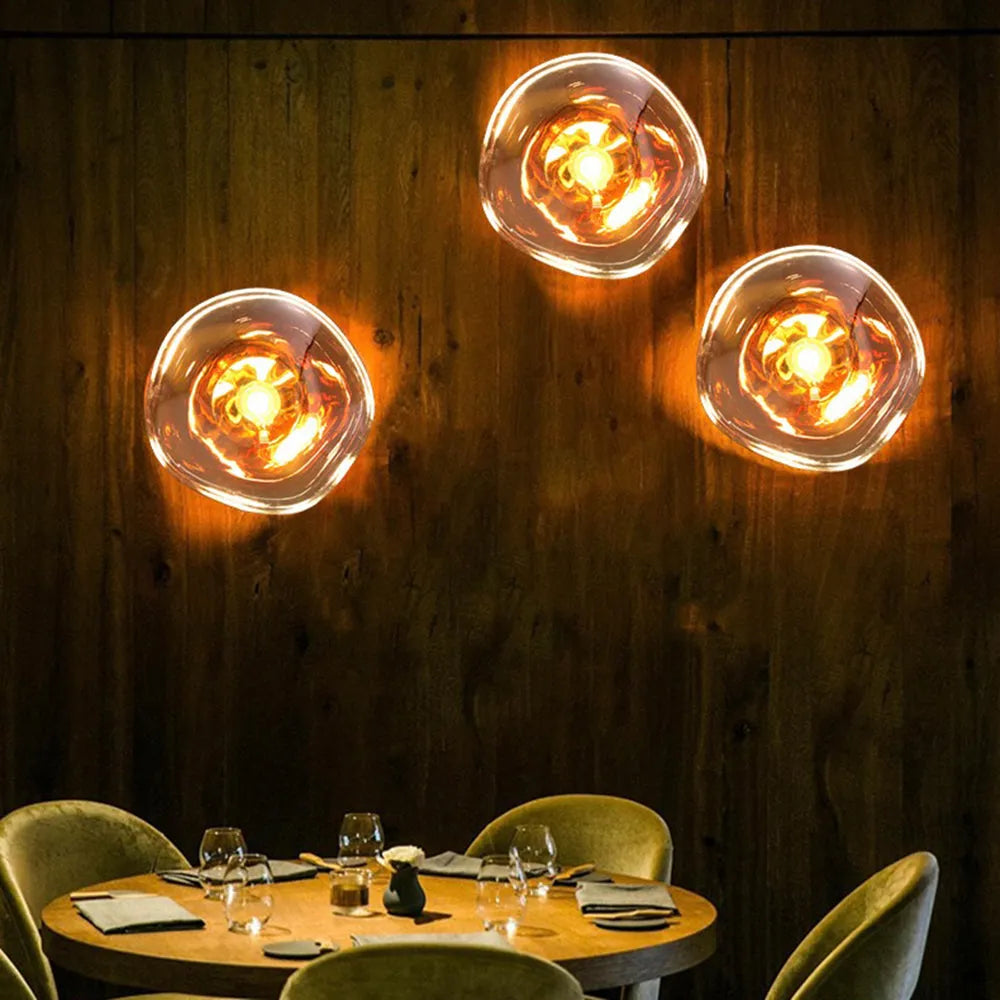 Valentina Moderne Kunstvolle Wandlampe aus Bernsteinfarbenem Luxusbeleuchtung