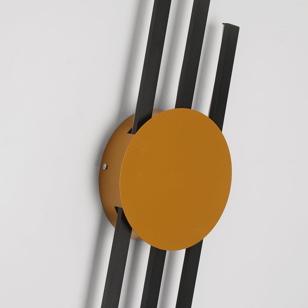 Arisha Nodic Linear Wandleuchte Schwarz/Gold Wohnzimmer
