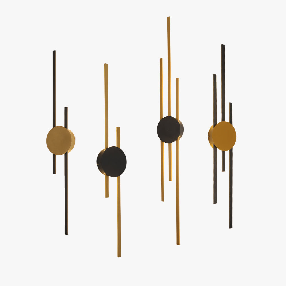 Arisha Nodic Linear Wandleuchte Schwarz/Gold Wohnzimmer