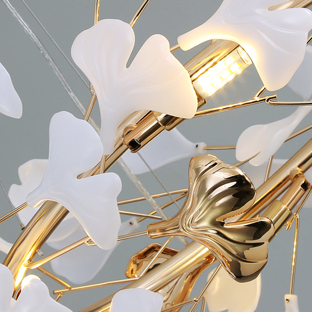 Olivia Modern LED Kronleuchter Blumen Wohn/Esszimmer Gold Metall