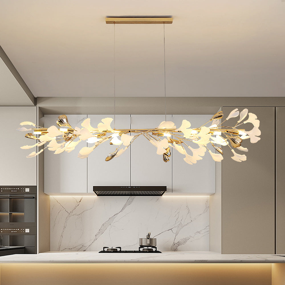 Olivia Modern LED Kronleuchter Blumen Wohn/Esszimmer Gold Metall