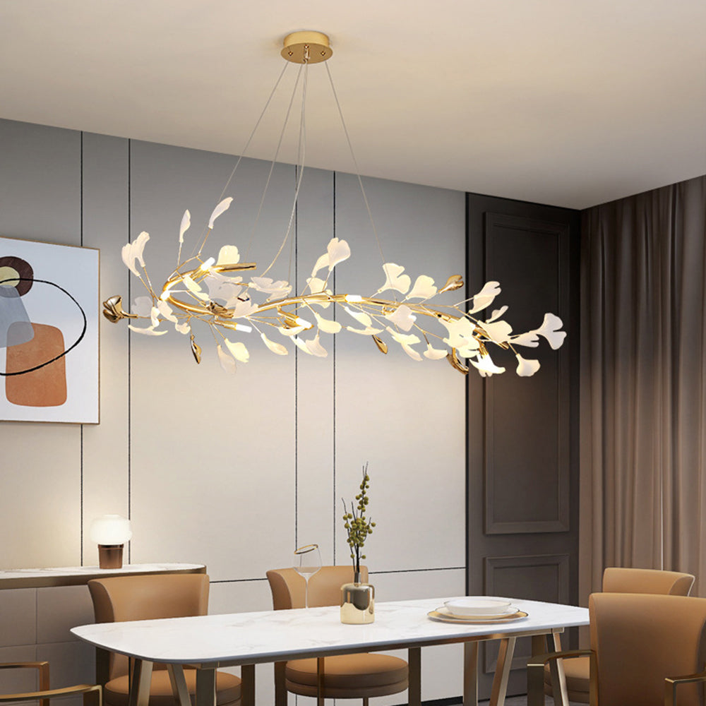 Olivia Modern LED Kronleuchter Blumen Wohn/Esszimmer Gold Metall
