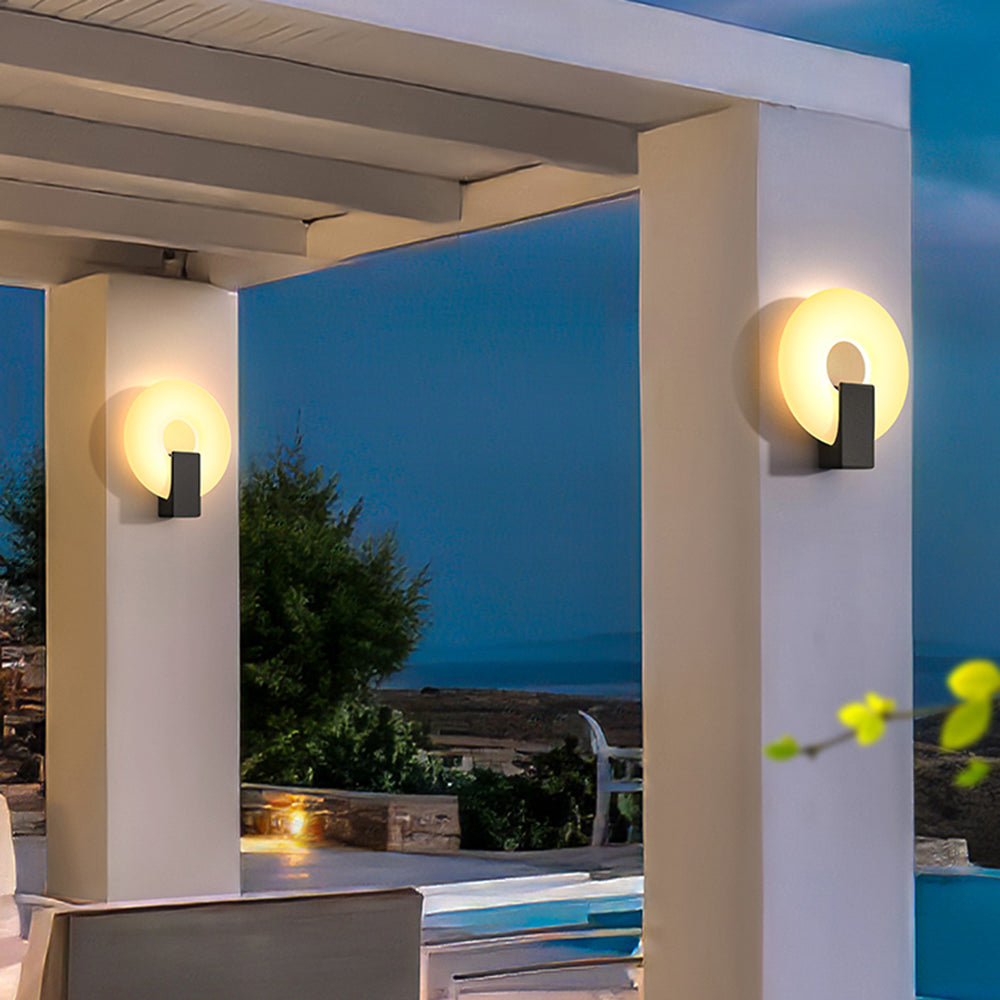 Arisha Ring Solar Außenwandlleuchte Metall Acryl Garten Flur Balkon