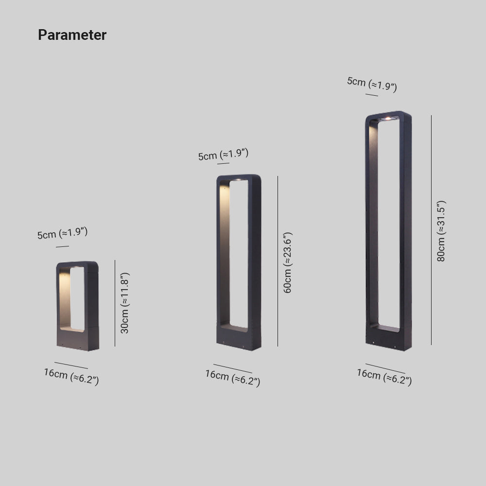 Ray Modern Minimalistisch LED Außenleuchte Schwarz Flur Metall&Acryl 30/60/80CM Lang