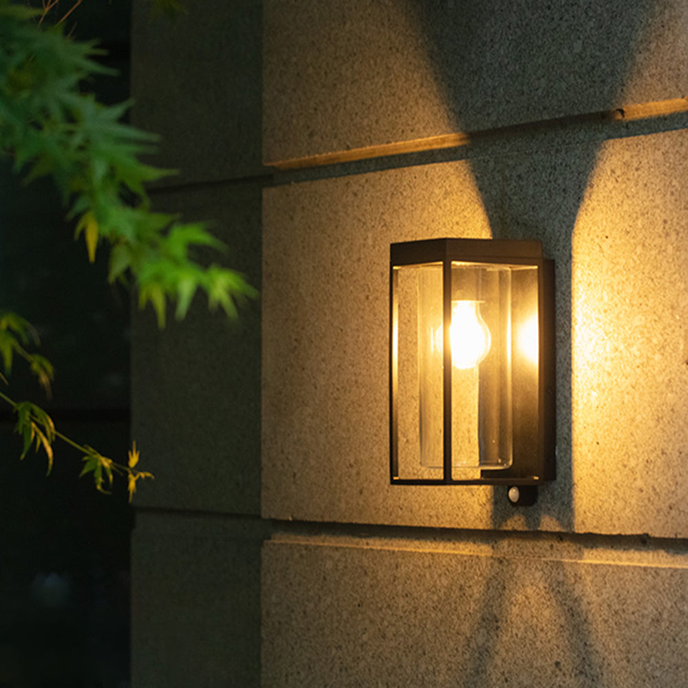 Ray Modern LED Solar Außenwandleuchte Glas Metall Garten Flur