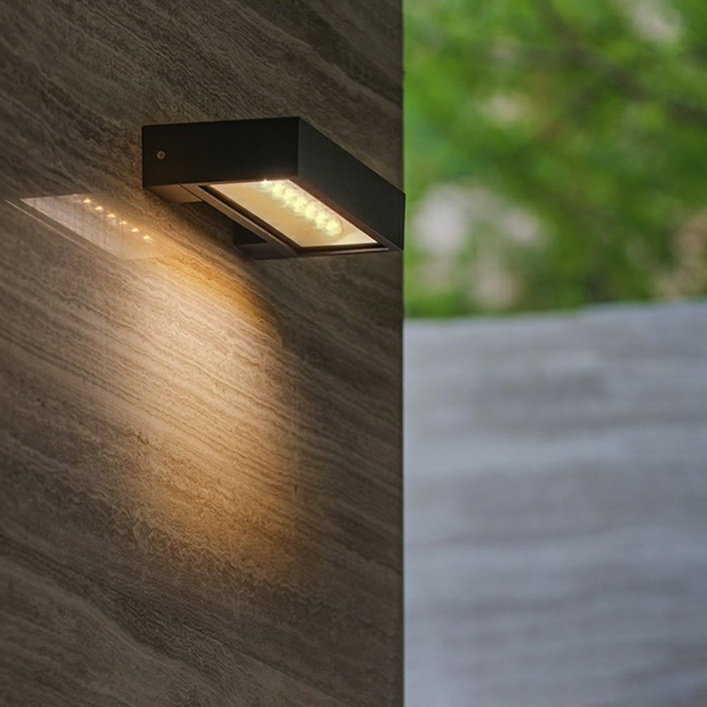 Ray LED Industrial Außenwandleuchte Metall Acryl Garten Flur Terrasse