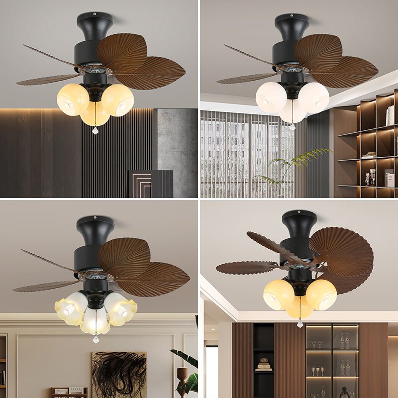 Celoine Tropical Glas Deckenventilator mit Beleuchtung