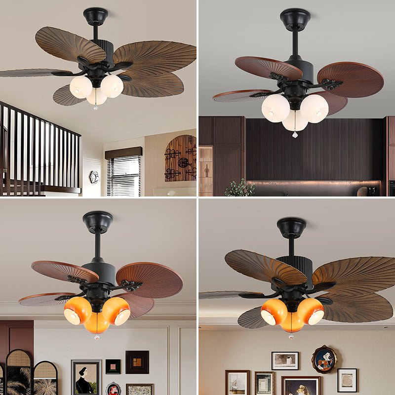 Celiira Tropical Glas Deckenventilator mit Beleuchtung