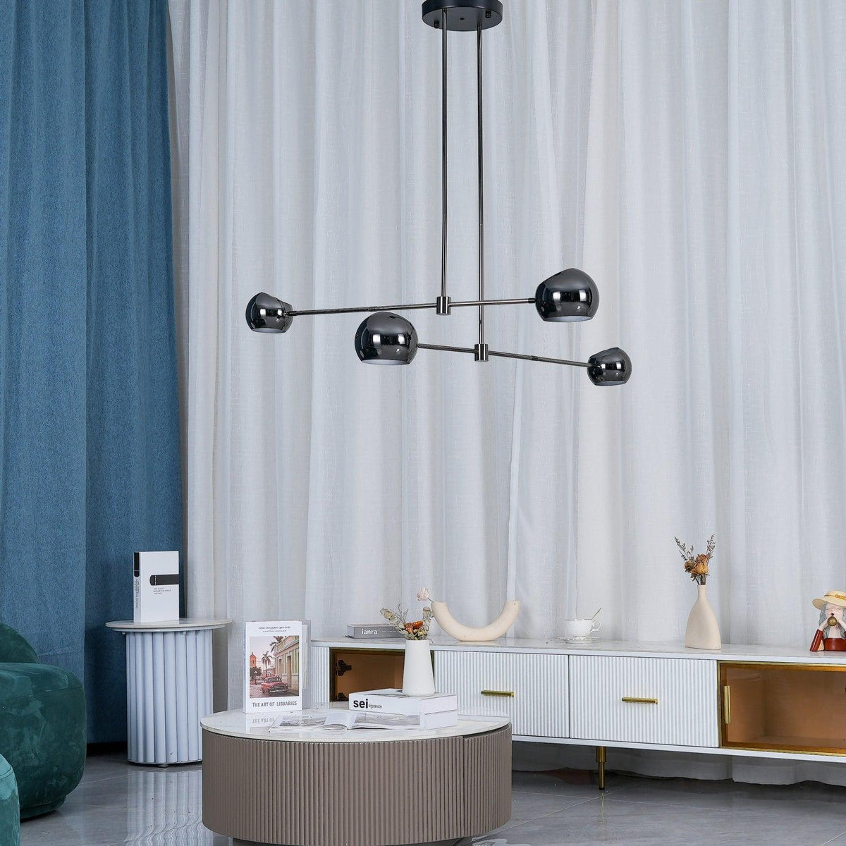 Celanella Kronleuchter Schwarz Glas Acaba Elegant