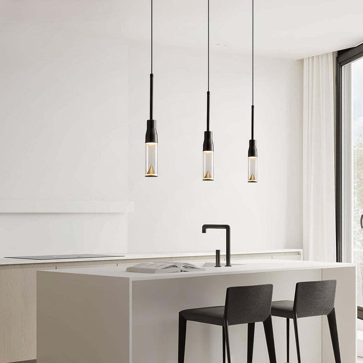 Lominex Pendelleuchte Acryl-Hutplatte Chrom moderne