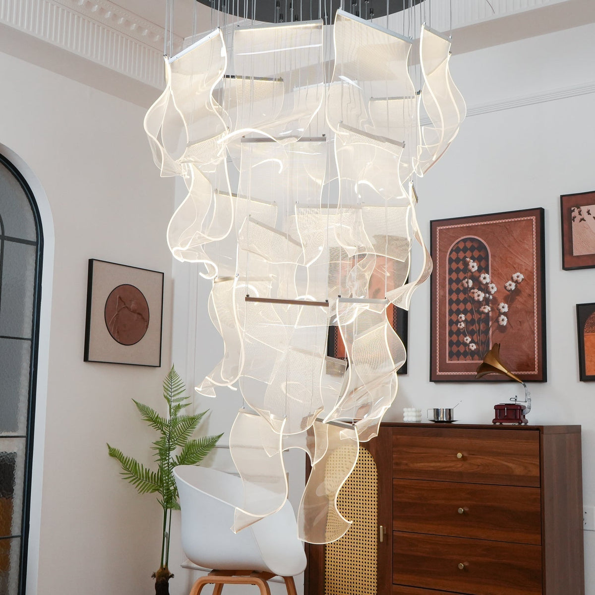 Lucuian Kronleuchter Acryl LED Abstrakt Schwebend