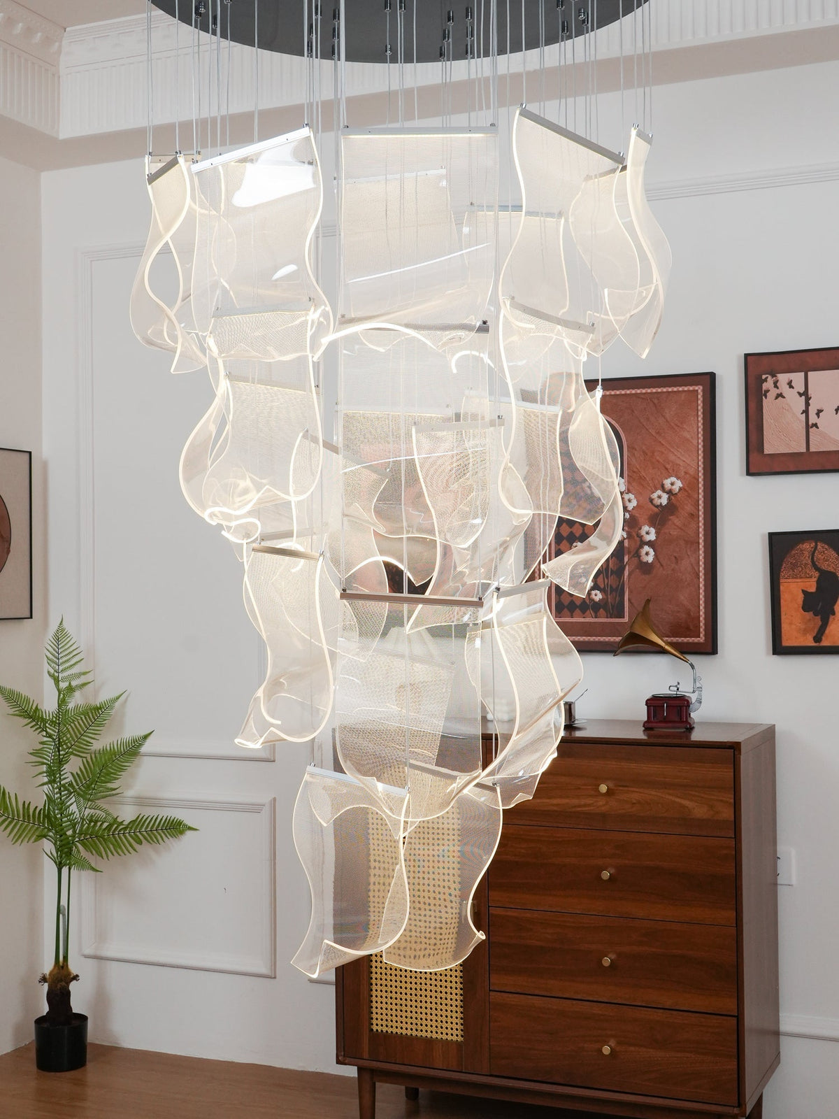 Lucuian Kronleuchter Acryl LED Abstrakt Schwebend