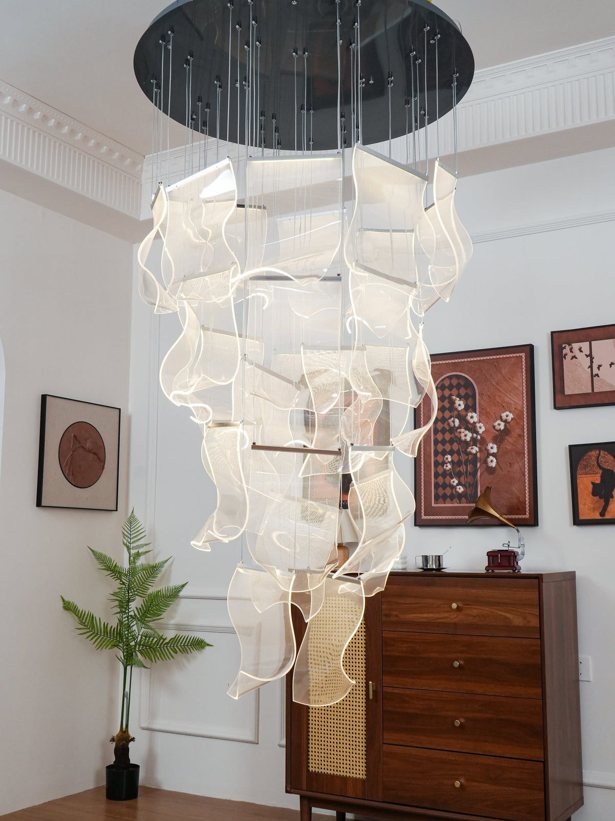 Lucuian Kronleuchter Acryl LED Abstrakt Schwebend