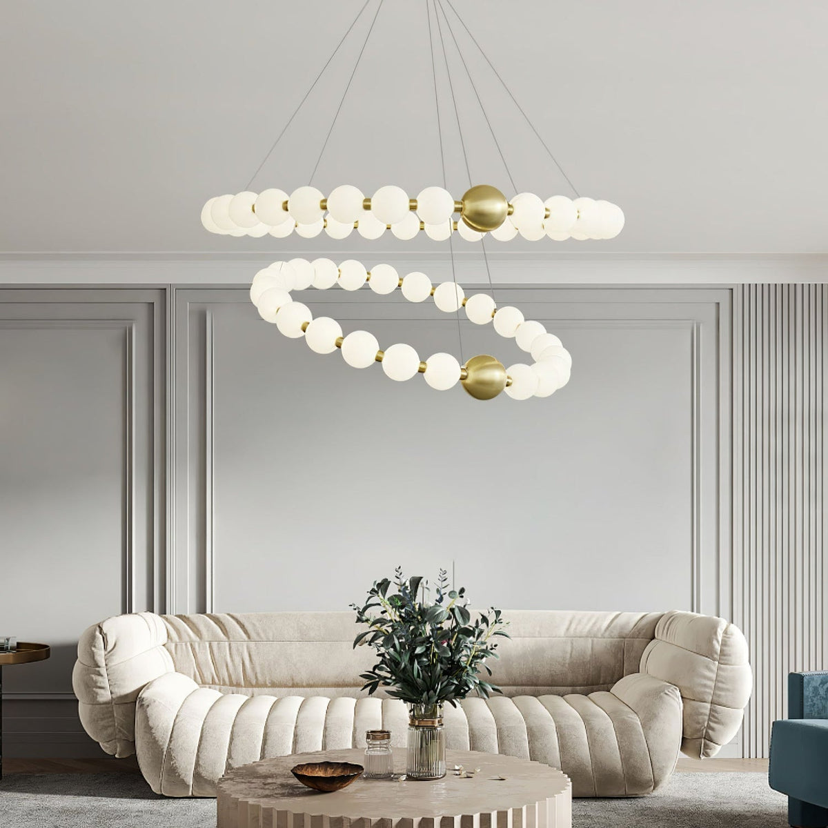 Hevrin Elegance Art Perlen Kronleuchter aus Kunststoff