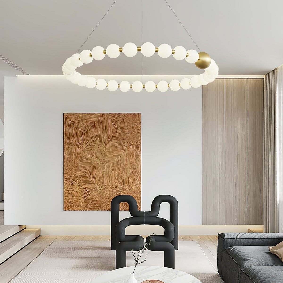 Hevrin Elegance Art Perlen Kronleuchter aus Kunststoff