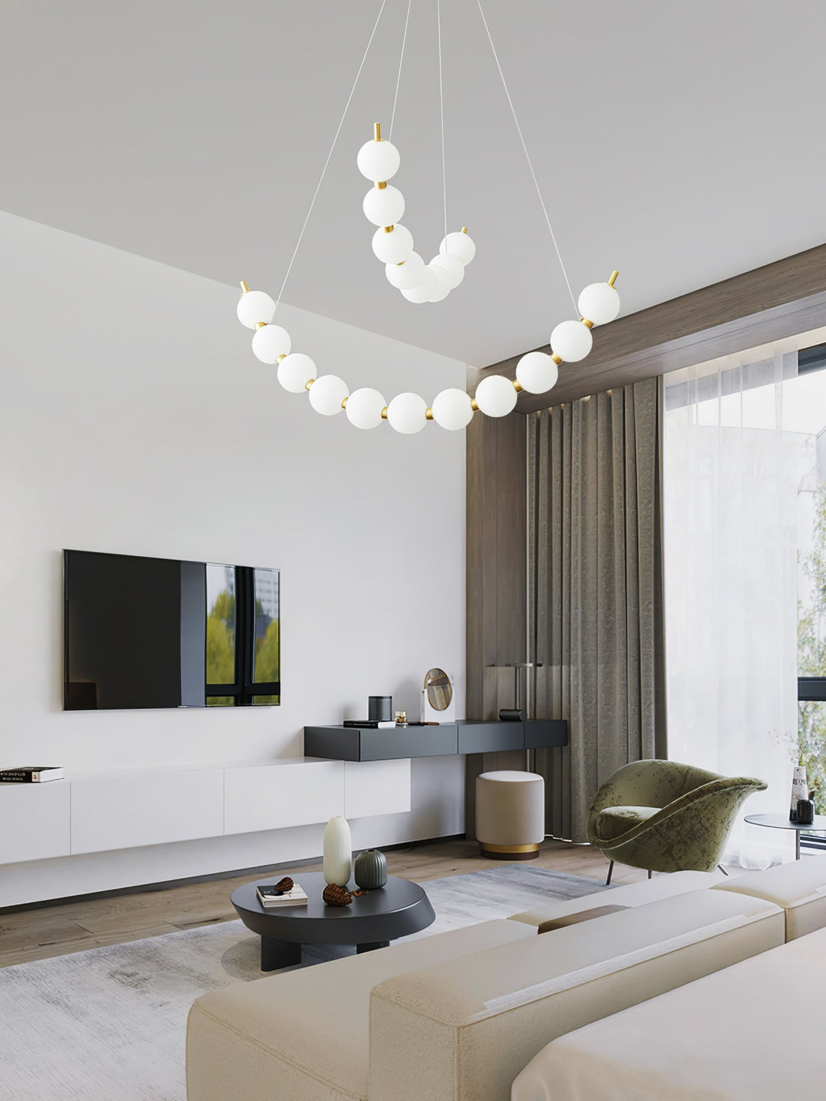 Hevrin Elegance Art Perlen Kronleuchter aus Kunststoff