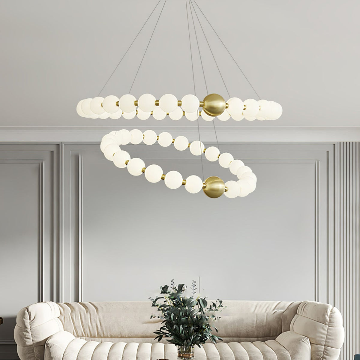 Hevrin Elegance Art Perlen Kronleuchter aus Kunststoff