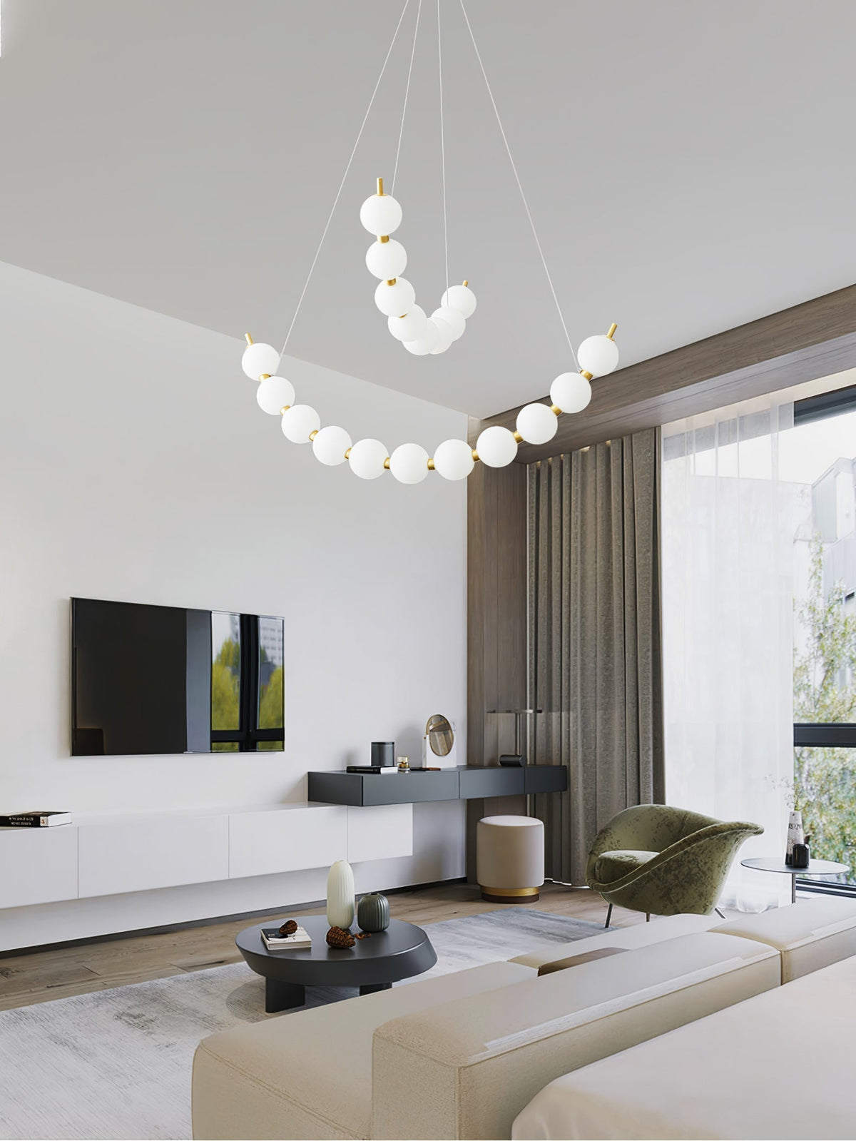Hevrin Elegance Art Perlen Kronleuchter aus Kunststoff