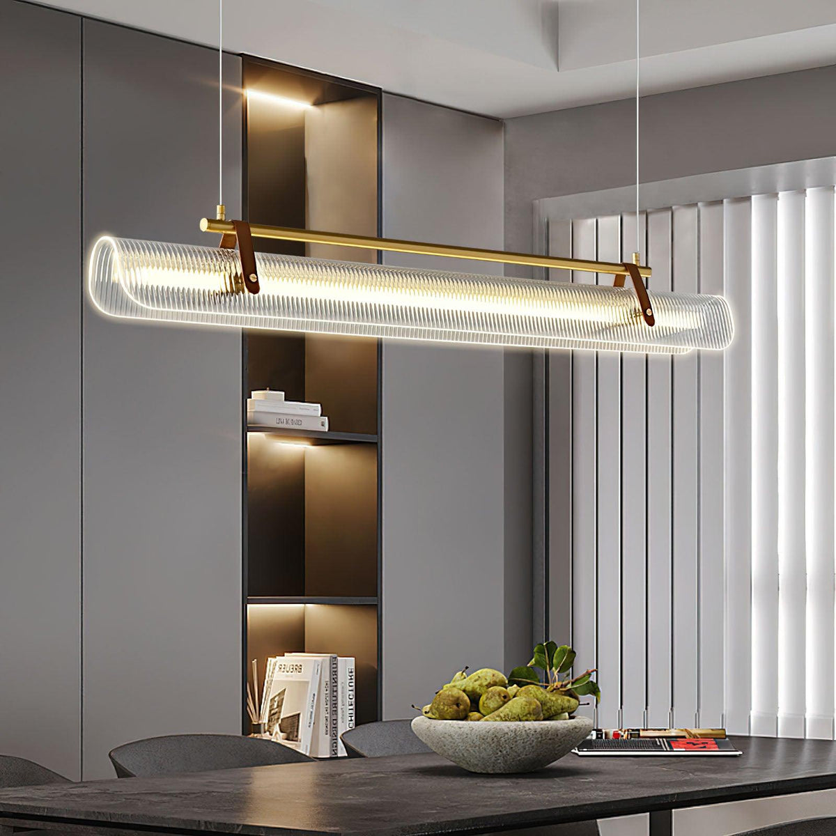 Niraenne Pendelleuchte aus Acryl linear modern für das Esszimmer
