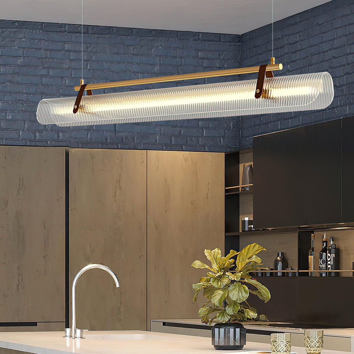 Niraenne Pendelleuchte aus Acryl linear modern für das Esszimmer