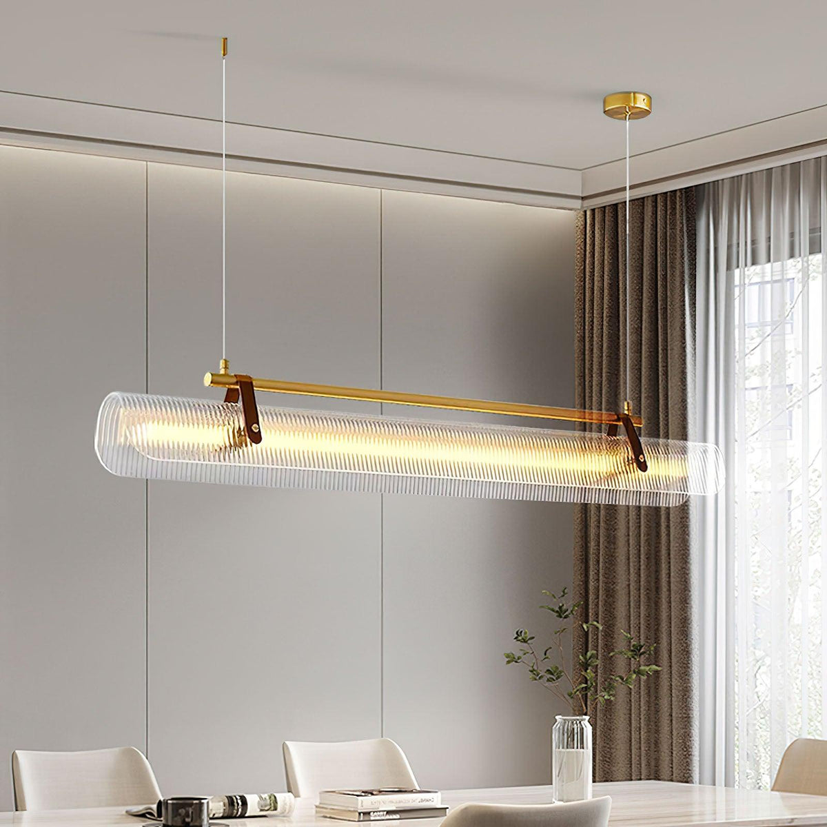 Niraenne Pendelleuchte aus Acryl linear modern für das Esszimmer