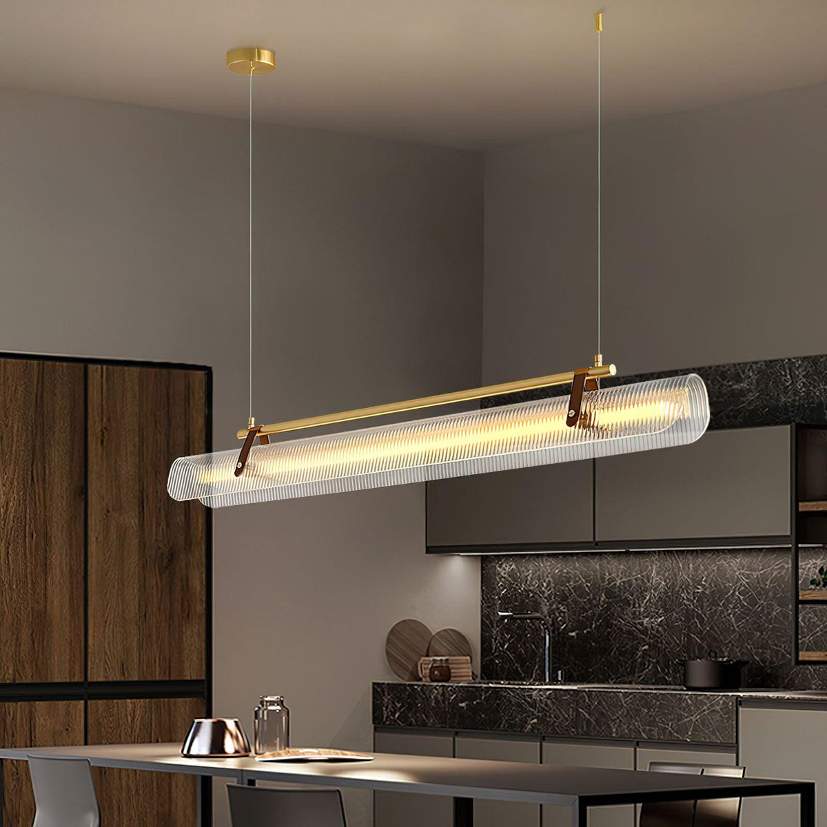 Niraenne Pendelleuchte aus Acryl linear modern für das Esszimmer