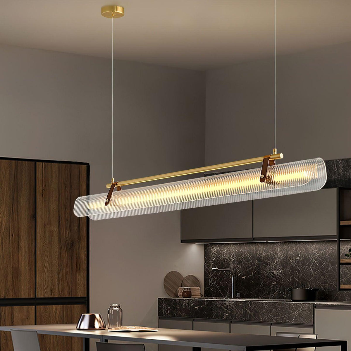 Niraenne Pendelleuchte aus Acryl linear modern für das Esszimmer