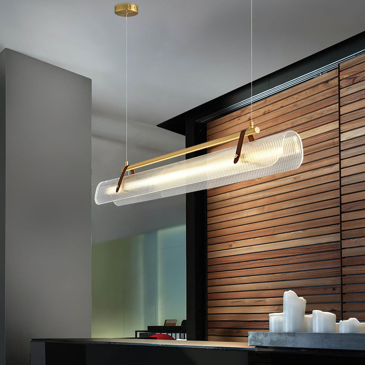 Niraenne Pendelleuchte aus Acryl linear modern für das Esszimmer