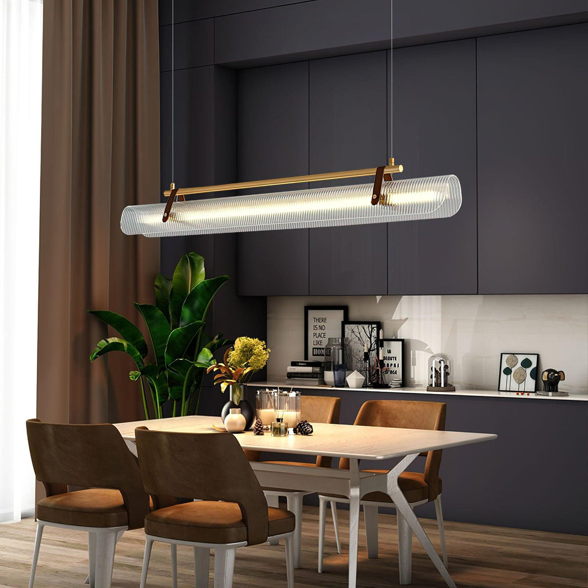 Niraenne Pendelleuchte aus Acryl linear modern für das Esszimmer