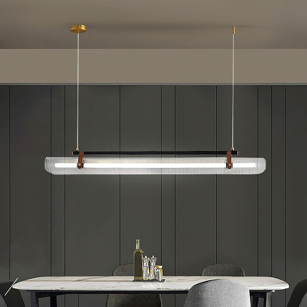 Niraenne Pendelleuchte aus Acryl linear modern für das Esszimmer