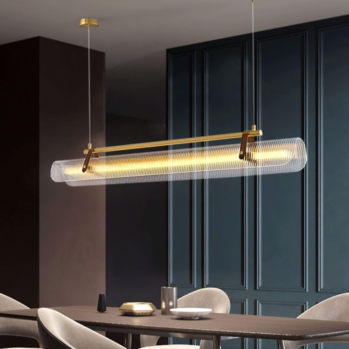 Niraenne Pendelleuchte aus Acryl linear modern für das Esszimmer