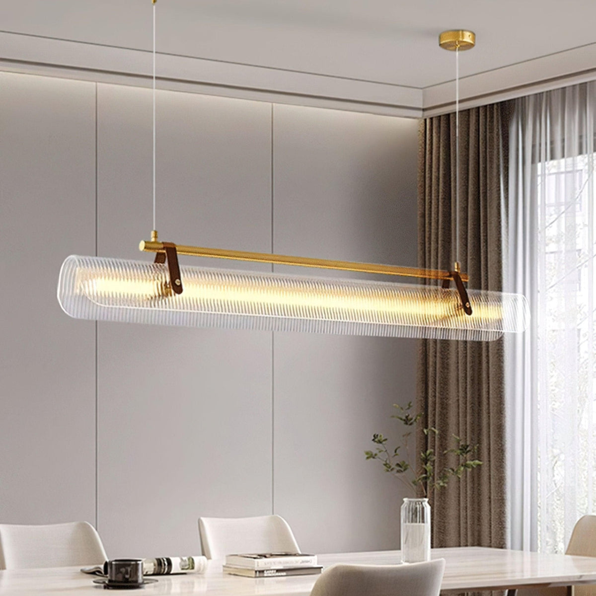 Niraenne Pendelleuchte aus Acryl linear modern für das Esszimmer