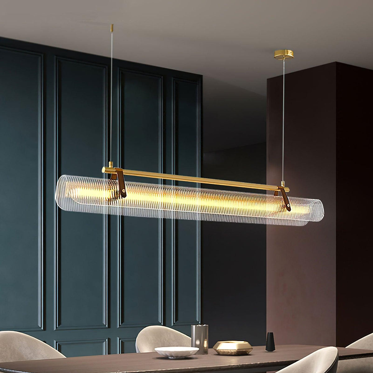 Niraenne Pendelleuchte aus Acryl linear modern für das Esszimmer