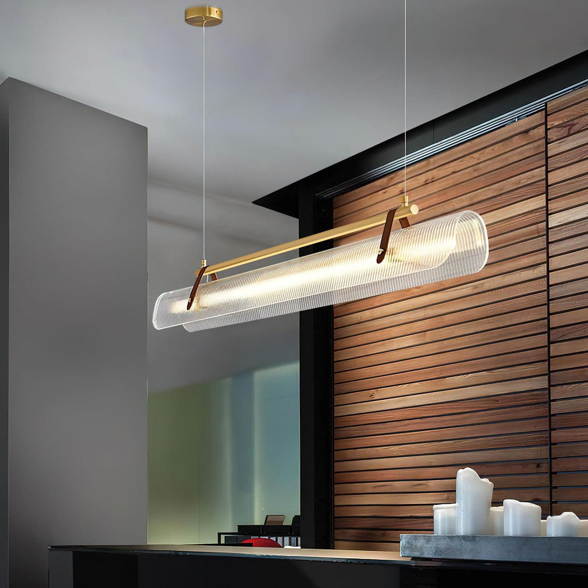 Niraenne Pendelleuchte aus Acryl linear modern für das Esszimmer