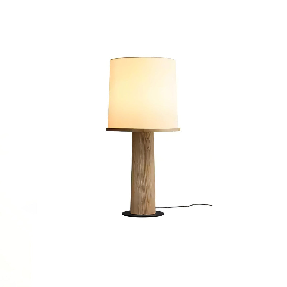Rinirielle Tischleuchte aus Holz und Stoff im zeitgenössischen Stil