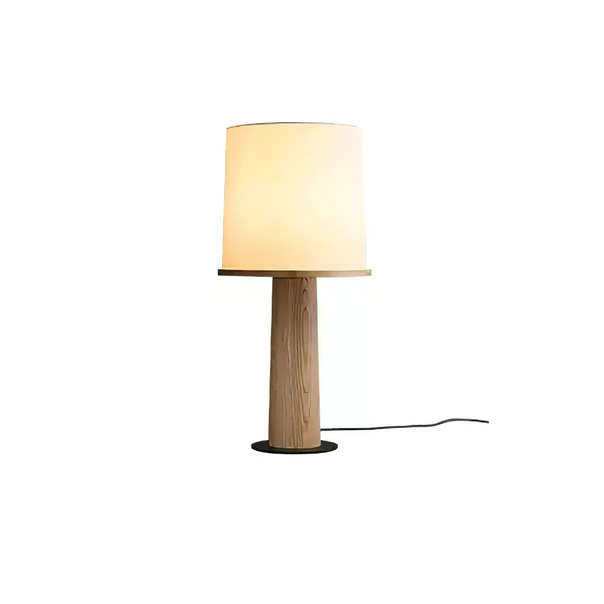 Rinirielle Tischleuchte aus Holz und Stoff im zeitgenössischen Stil