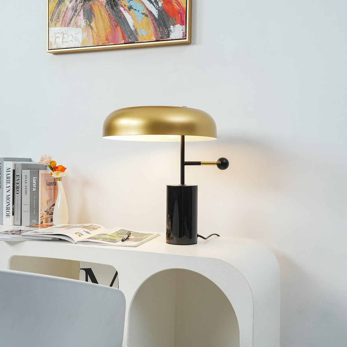 Vovena Tischleuchte Marmortischlampe