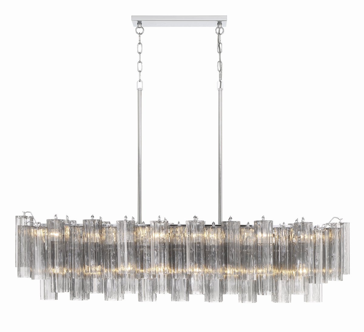 Eiriseon Kronleuchter lineares Glasrohr mehrstufig Bernsteinfarben