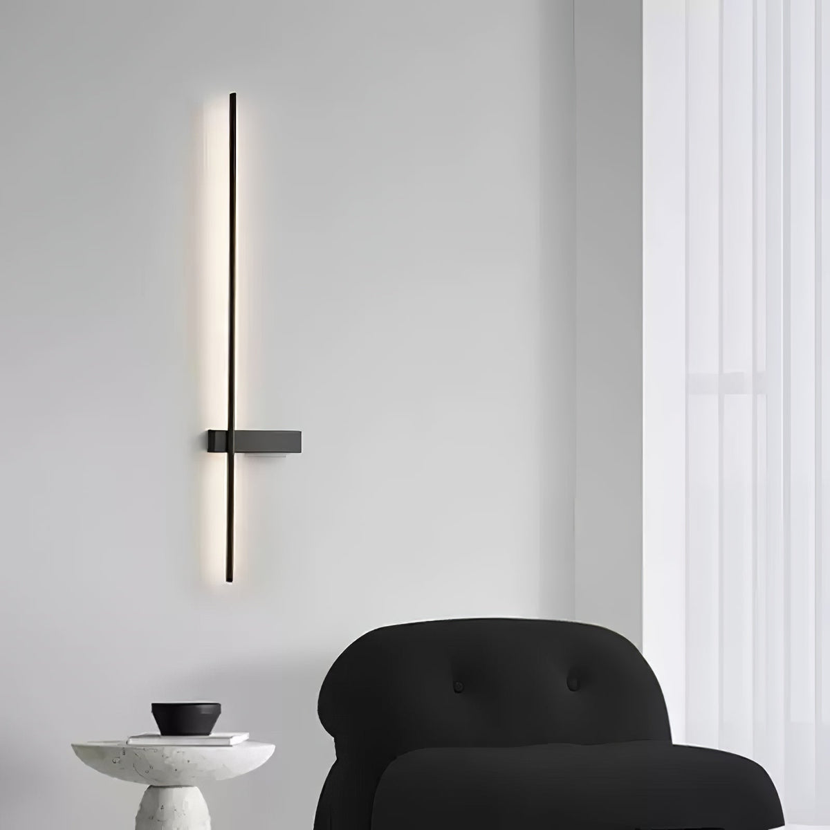 Mesv Linear wiederaufladbare schwarze Wandleuchte