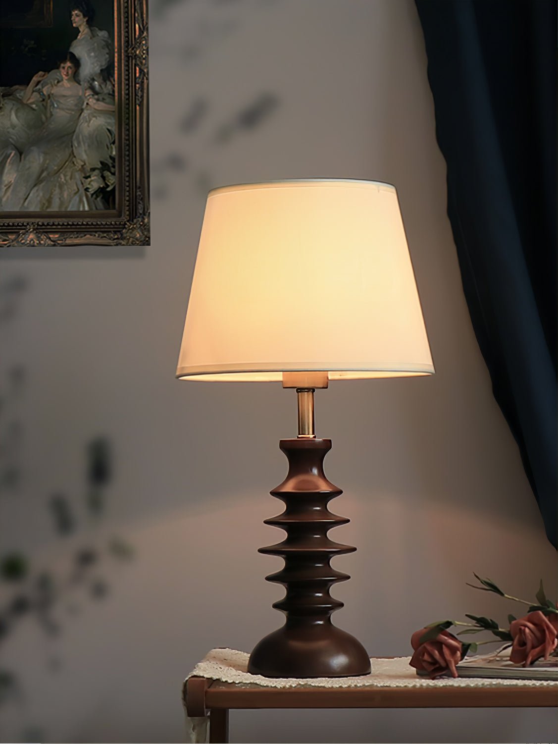 Tivoce Tischleuchte aus Stoff im Vintage-Stil