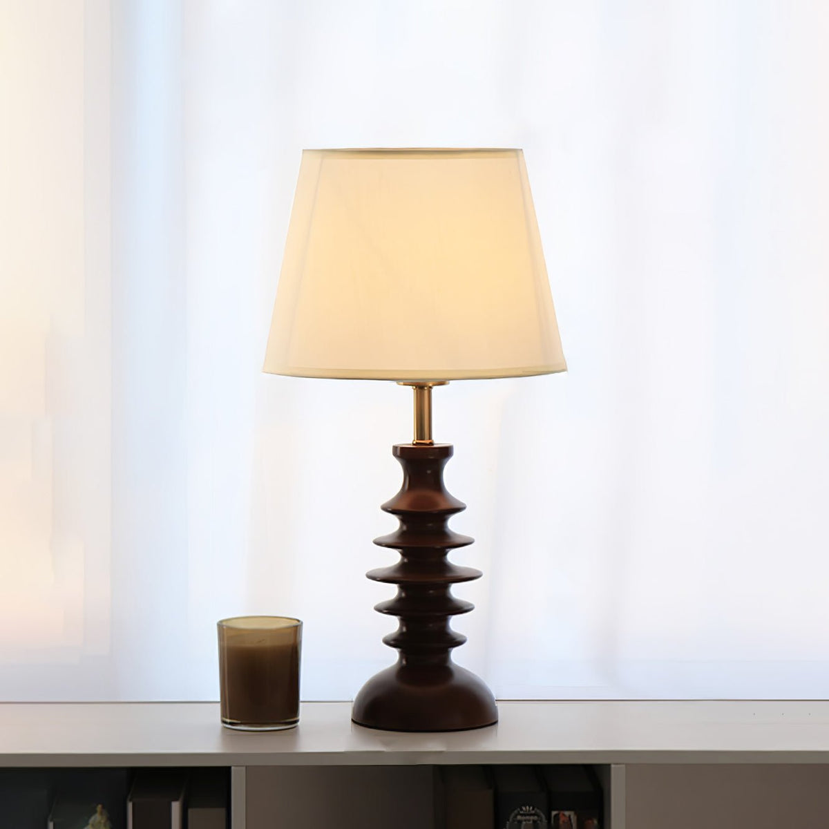 Tivoce Tischleuchte aus Stoff im Vintage-Stil