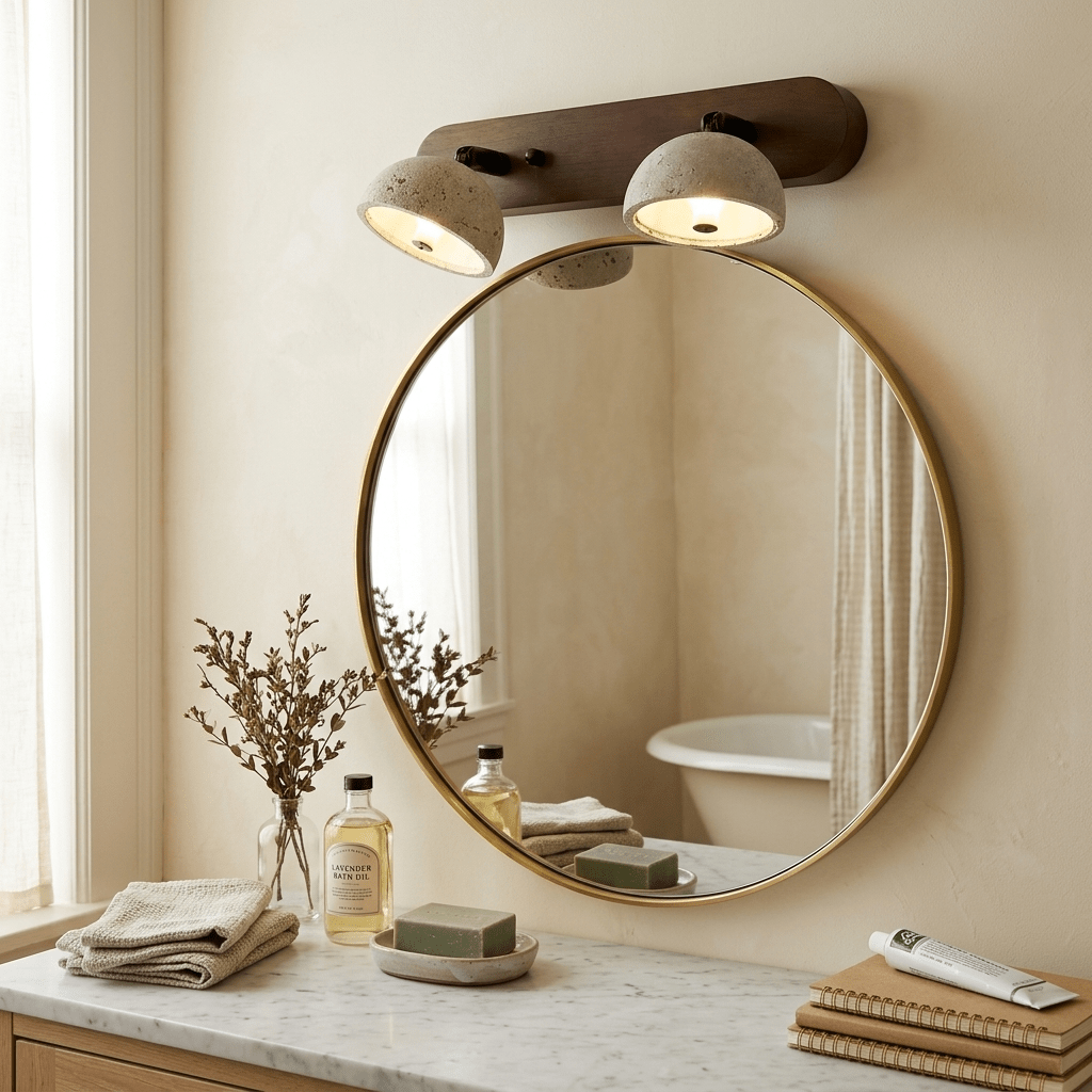 Valienne Travertine Dome Wandleuchte